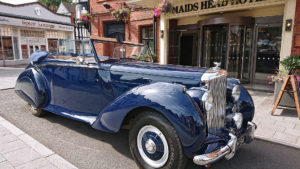 Chauffer driven Bentley outside the hotel - Maids Head Hotel, Norwich