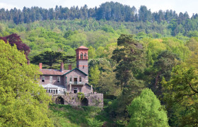 View of the hotel - Gliffaes Country House Hotel, Brecon Beacons