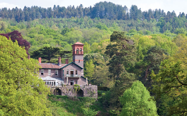 View of the hotel - Gliffaes Country House Hotel, Brecon Beacons