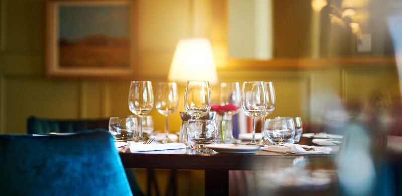 Intimate dining in the award winning Samphire Restaurant - County Hotel, Chelmsford