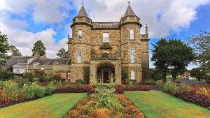 The Majestic towers overlooking the manicured gardens - Dalmahoy Hotel & Country Club, Edinburgh