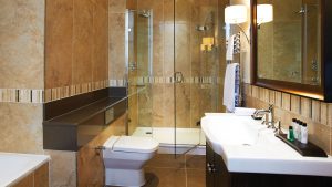 The bathroom in a Period Suite - Dalmahoy Hotel & Country Club, Edinburgh