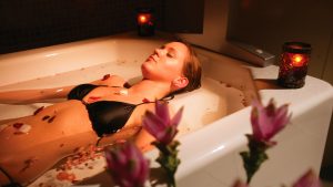 Relaxing rose petal bath- Donnington Valley Hotel, Golf & Spa, Newbury