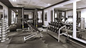 Free weights section in the gym - Fairlawns Hotel & Spa, Walsall