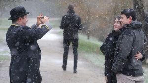 Making memories in the snow - Gonville Hotel, Cambridge