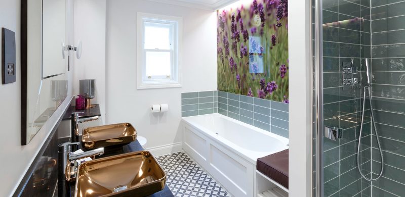 Bathroom in the Lavendula feature room - Gonville Hotel, Cambridge