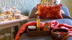 Treatment room and spa products at Gresham House - Gonville Hotel, Cambridge