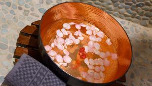 Welcome foot ritual at Gresham House - Gonville Hotel, Cambridge