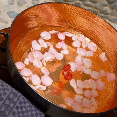 Welcome foot ritual at Gresham House - Gonville Hotel, Cambridge