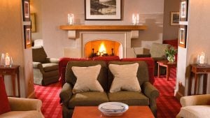 A roaring fireplace in the lounge - Inver Lodge Hotel, Loch Inver