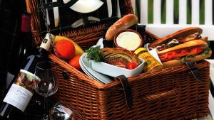 The perfect luxury picnic with a bottle of wine - Inver Lodge Hotel, Loch Inver