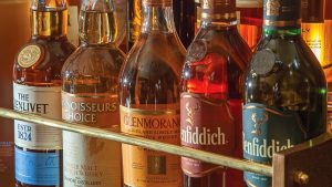 A selection of the finest Scottish whiskies - Inver Lodge Hotel, Loch Inver