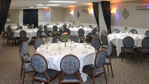 Conference room set up reception style - Milford Hall Hotel, Salisbury