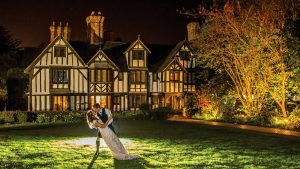 Romantic wedding in the grounds at twilight - Nailcote Hall Hotel, Warwickshire