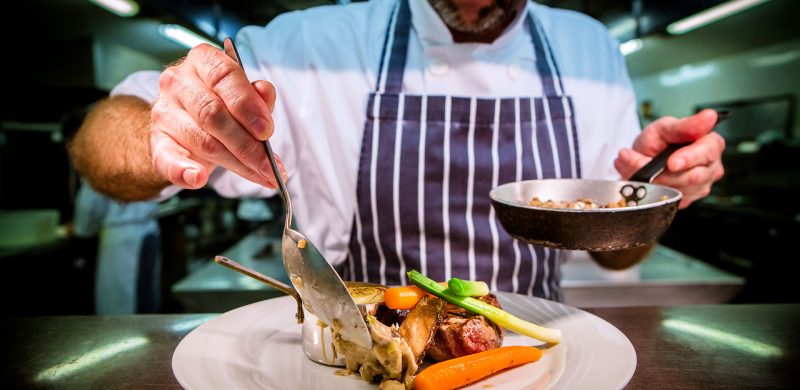 Chef preparing food - Park Farm Hotel, Norwich