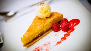 Bakewell dessert in the Seasons Restaurant - Park Farm Hotel, Norwich