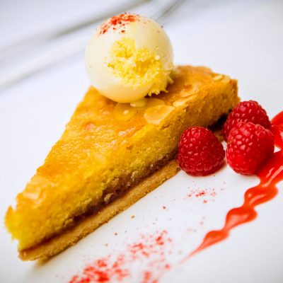 Bakewell dessert in the Seasons Restaurant - Park Farm Hotel, Norwich