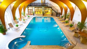 Aerial shot of the impressive indoor pool - Rowton Hall Hotel & Spa, Chester