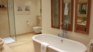 Free standing bath in the Luxury Apartment - Rowton Hall Hotel & Spa, Chester