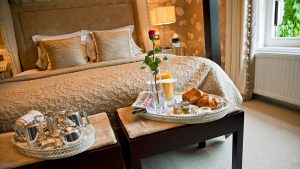 Breakfast in bed in the Master Suite - Rowton Hall Hotel & Spa, Chester
