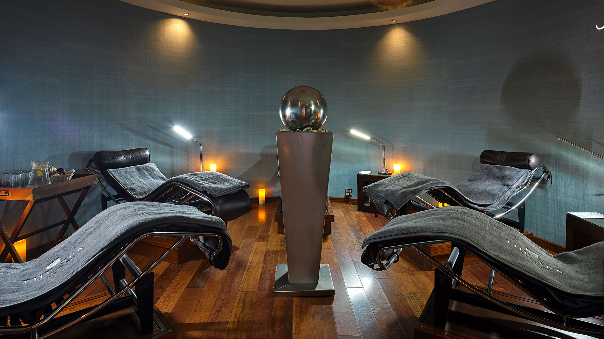 Spa Relaxation room with loungers - Rowton Hall Hotel, Chester