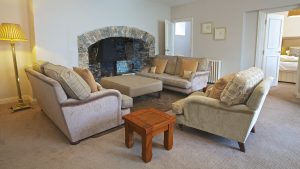 Comfortable seating in the Florence Suite - Dartington Hall Hotel, South Devon