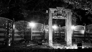 South Indian inspired decor in the gardens- Donnington Manor Hotel, Sevenoaks