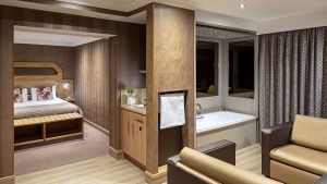 Spacious bedroom area in an Executive Suite- Fairlawns Hotel & Spa, Walsall