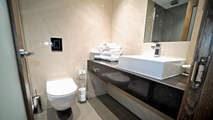 Bathroom in a Classic twin room - Frensham Pond Country House Hotel & Spa, Farnham