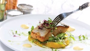 Fine dining in the Watermark Restaurant - Frensham Pond Country House Hotel & Spa, Farnham