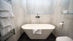 The bathroom in a Deluxe room - Hythe Imperial Hotel, Spa & Golf, Hythe, Kent