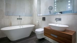 The bathroom in a Deluxe room - Hythe Imperial Hotel, Spa & Golf, Hythe, Kent