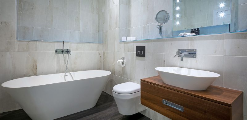 The bathroom in a Deluxe room - Hythe Imperial Hotel, Spa & Golf, Hythe, Kent