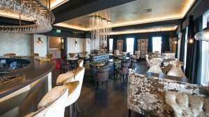 Glamorous surroundings in the Moet & Chandon Bar - Hythe Imperial Hotel, Spa & Golf, Hythe, Kent