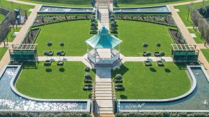 The water gardens and pagoda in the grounds of the hotel - Hythe Imperial Hotel, Spa & Golf, Hythe, Kent