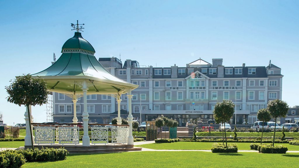 View of the hotel and pagoda from the grounds - Hythe Imperial Hotel, Spa & Golf, Hythe, Kent
