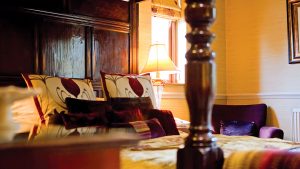 Impressive bed in the Four Poster Suite - Whitley Hall Hotel, Sheffield