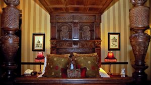 Impressive bed in the Four Poster Suite - Whitley Hall Hotel, Sheffield