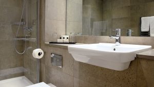 Bathroom of standard bedroom - Wrightington Hotel & Spa, Wigan