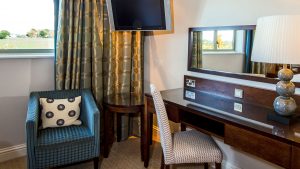 The desk in a Club Plus bedroom - Wrightington Hotel & Spa, Wigan