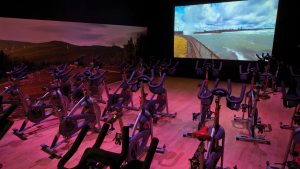 Exercise studio set up for indoor cycling - Wrightington Hotel & Spa, Wigan