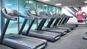 Running machines in the extensive gym - Wrightington Hotel & Spa, Wigan