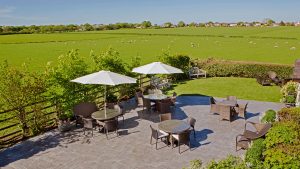 The terrace overlooking fields of sheep - Wrightington Hotel & Spa, Wigan