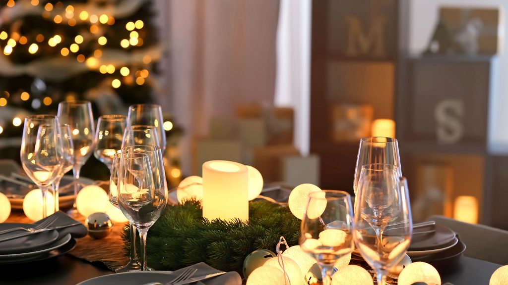 Christmas celebrations dinner table - Classic British Hotels