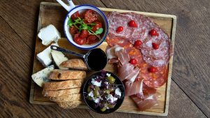 Charcuterie board in the Winepress Restaurant - Donnington Valley Hotel, Golf & Spa, Newbury