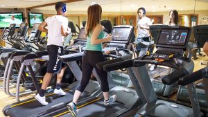Going for a run in the gym- Donnington Valley Hotel, Golf & Spa, Newbury