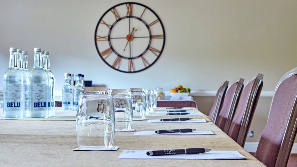 Bottled water and fresh fruit set for a day of meetings - Donnington Valley Hotel, Golf & Spa, Newbury