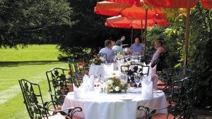 Al fresco dining in the sunshine - Hintlesham Hall Hotel, Ipswich