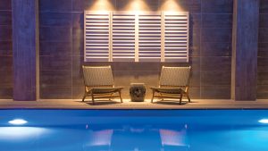 Two deck chairs next to the indoor pool - Ilsington Country House Hotel & Spa, Dartmoor