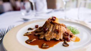Fine Welsh dining in the Tower Restaurant - Lake Vyrnwy Hotel & Spa, Snowdonia
